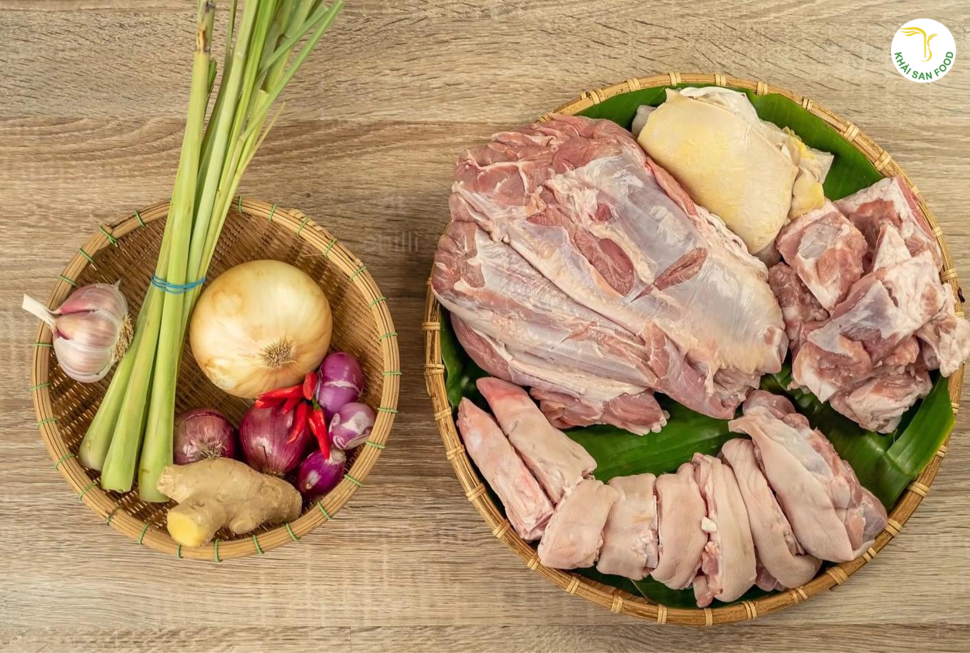 Chuẩn bị nguyên liệu nấu bún bò giò heo