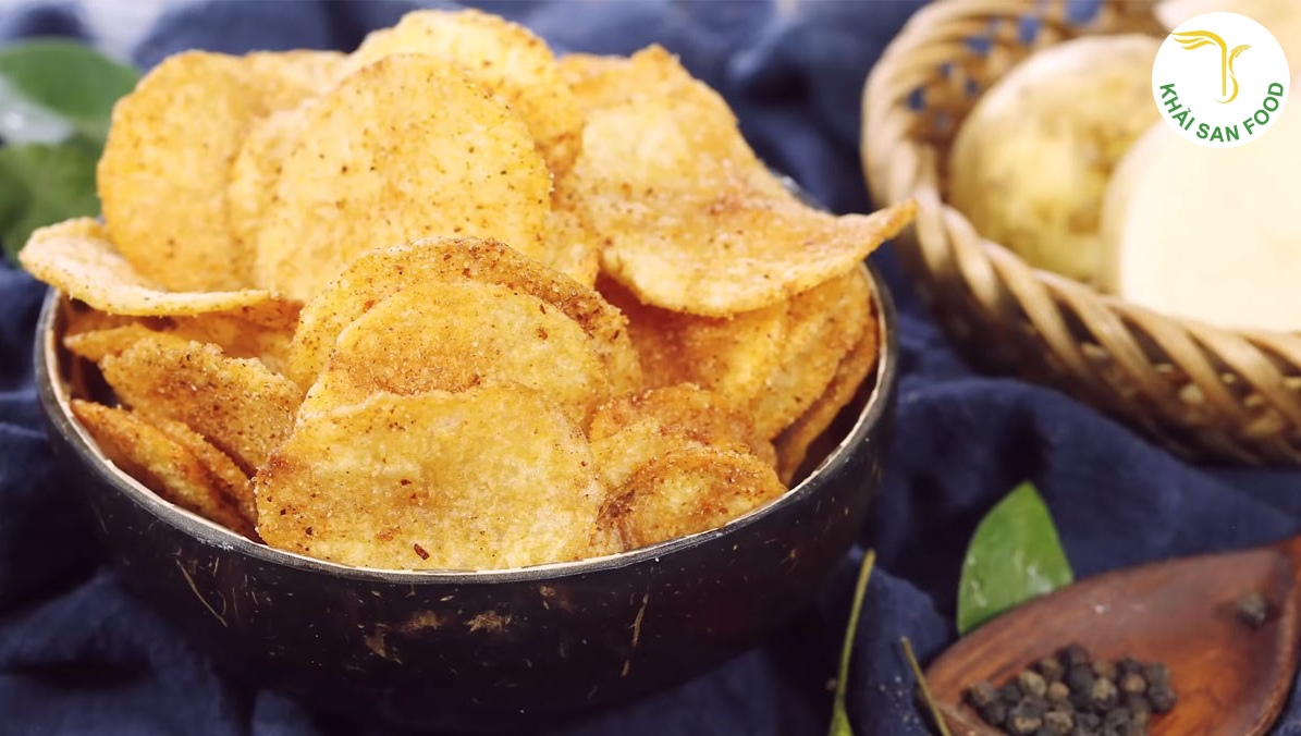 Cách làm bim bim, bánh snack khoai tây vị rong biển