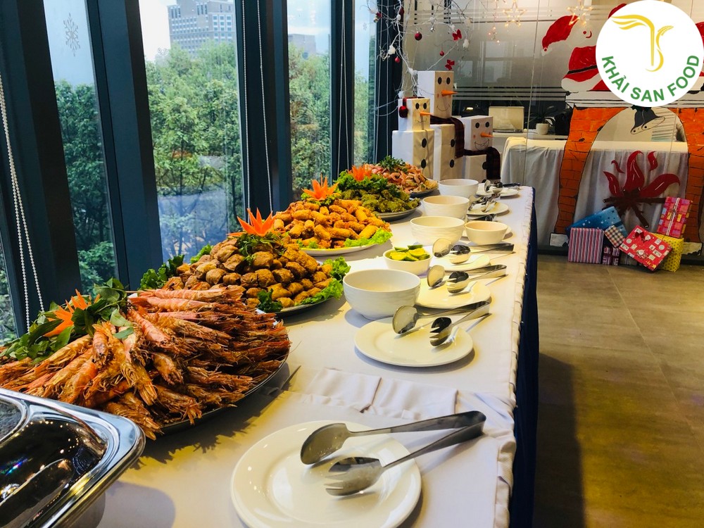 Trang trí setup quầy buffet