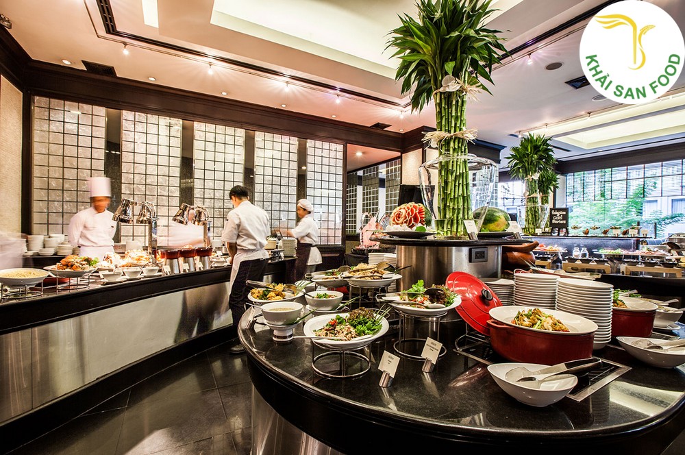 Cách bài trí món ăn và đồ uống, gia vị tiệc buffet