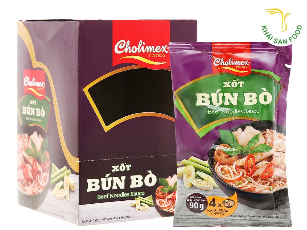 Gói gia vị Cholimex hoàn chỉnh nấu bún bò tiện lợi