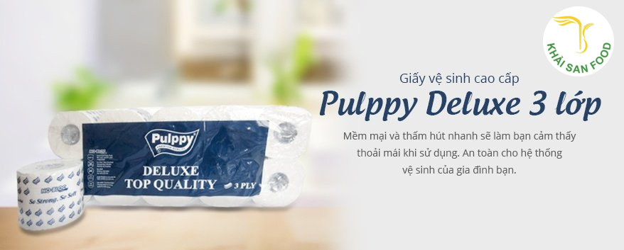 Giấy vệ sinh Pulppy mang đến sự mềm mại. Với 3 lớp giấy chất liệu bột giấy nguyên sinh mang đến sự an toàn cho người tiêu dùng