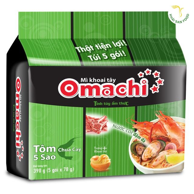 Mì cay hải sản gói loại Omachi nay đã có bịch 5 gói tiện lợi hơn cho người tiêu dùng