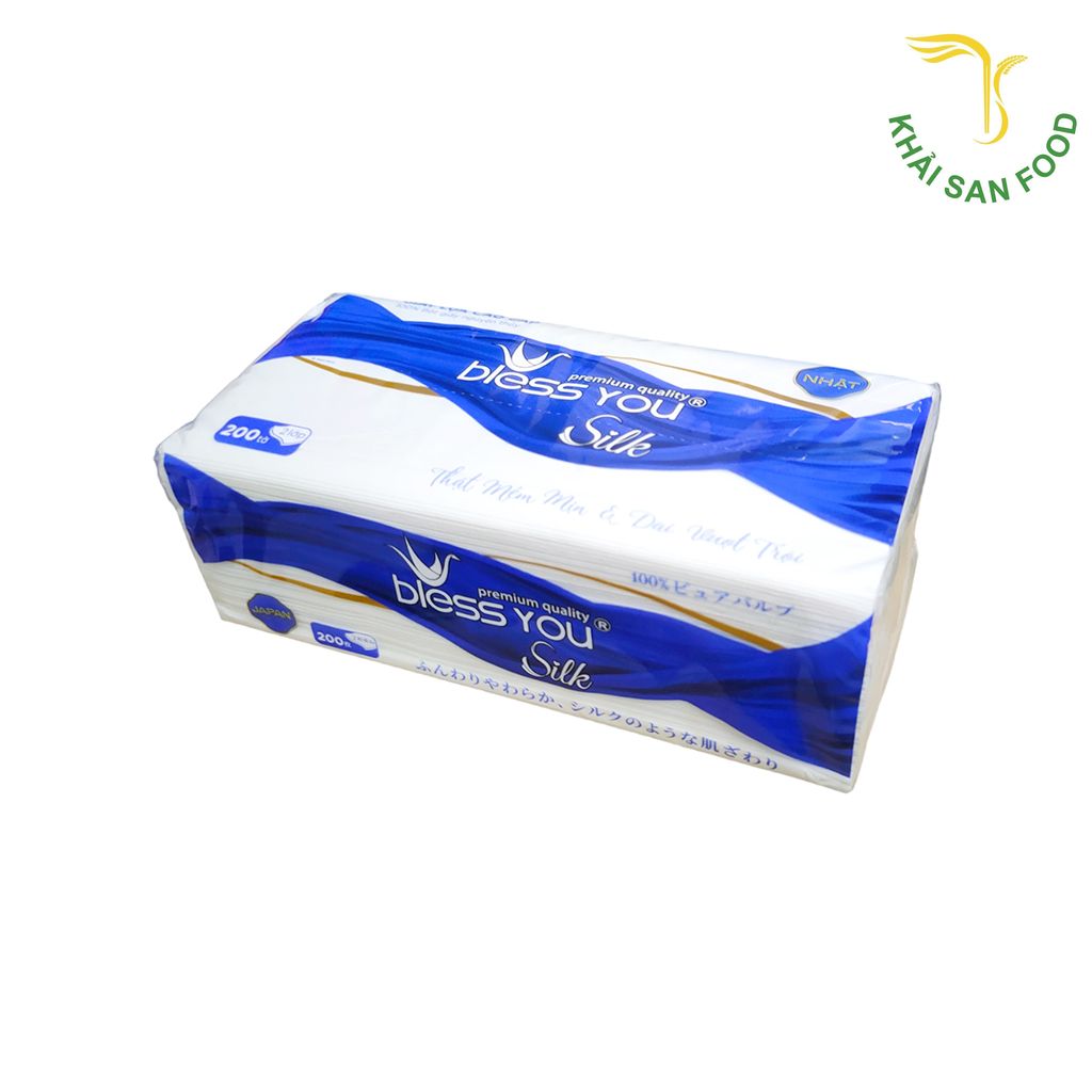 Khăn giấy Bless You Silk sử dụng bột gỗ nguyên sinh chất lượng cao nhất và sử dụng tới 3 lớp giấy cho độ mềm mại và độ bền vượt trội
