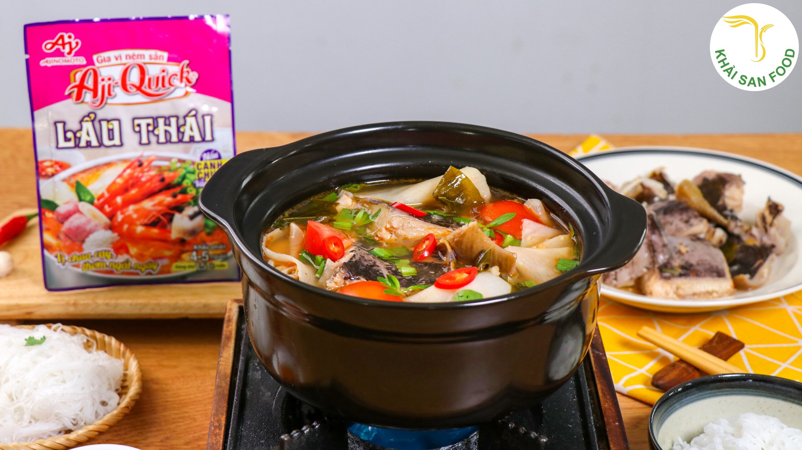 Nguyên liệu nấu lẩu thái không thể thiếu gia vị nêm sẵn mang đến vị chua cay