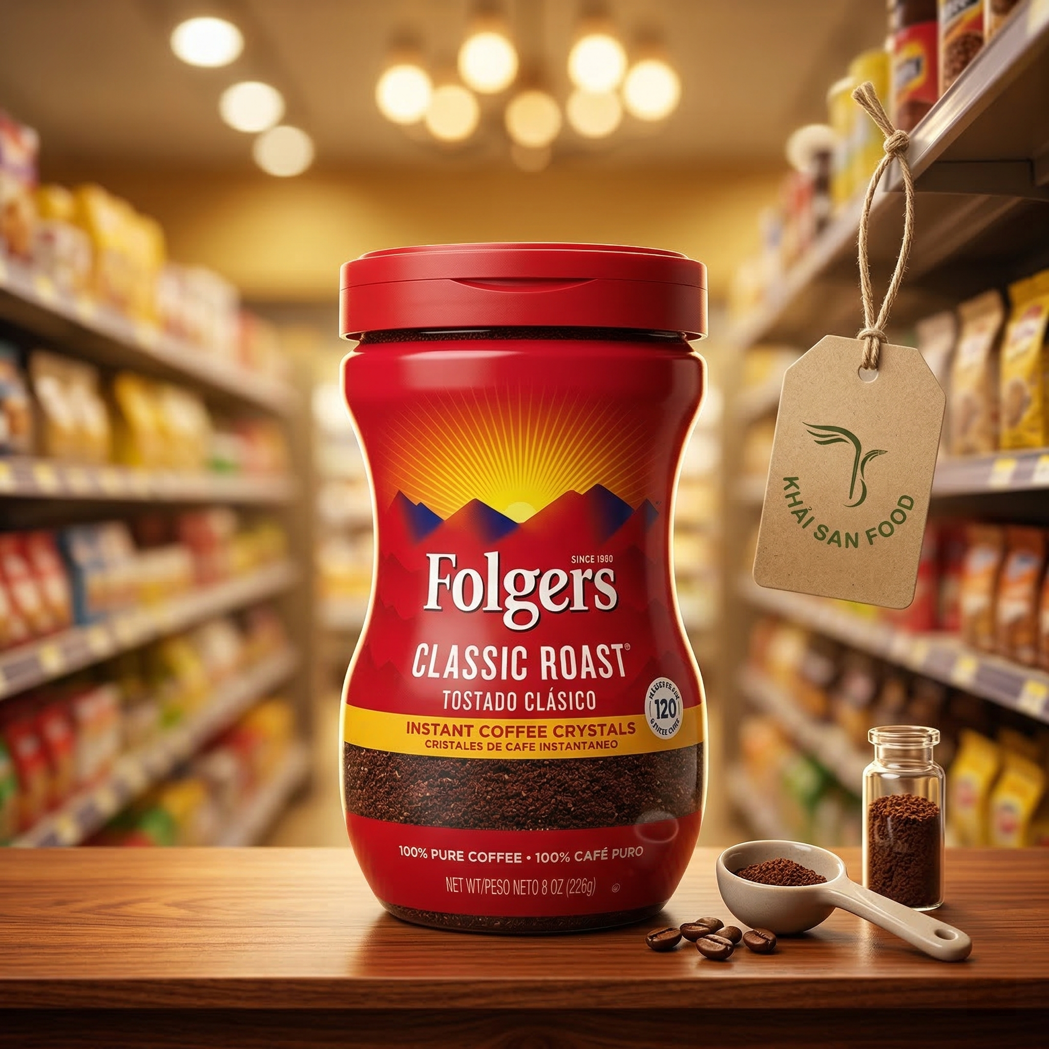 Cà Phê Hòa Tan Rang Cổ Điển Folgers 226g