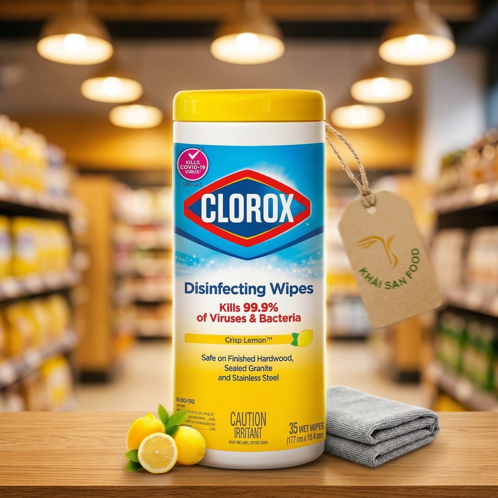 Khăn Ướt Diệt Khuẩn Clorox Lemon Scent Khăn Ướt Diệt Khuẩn Clorox Lemon Scent