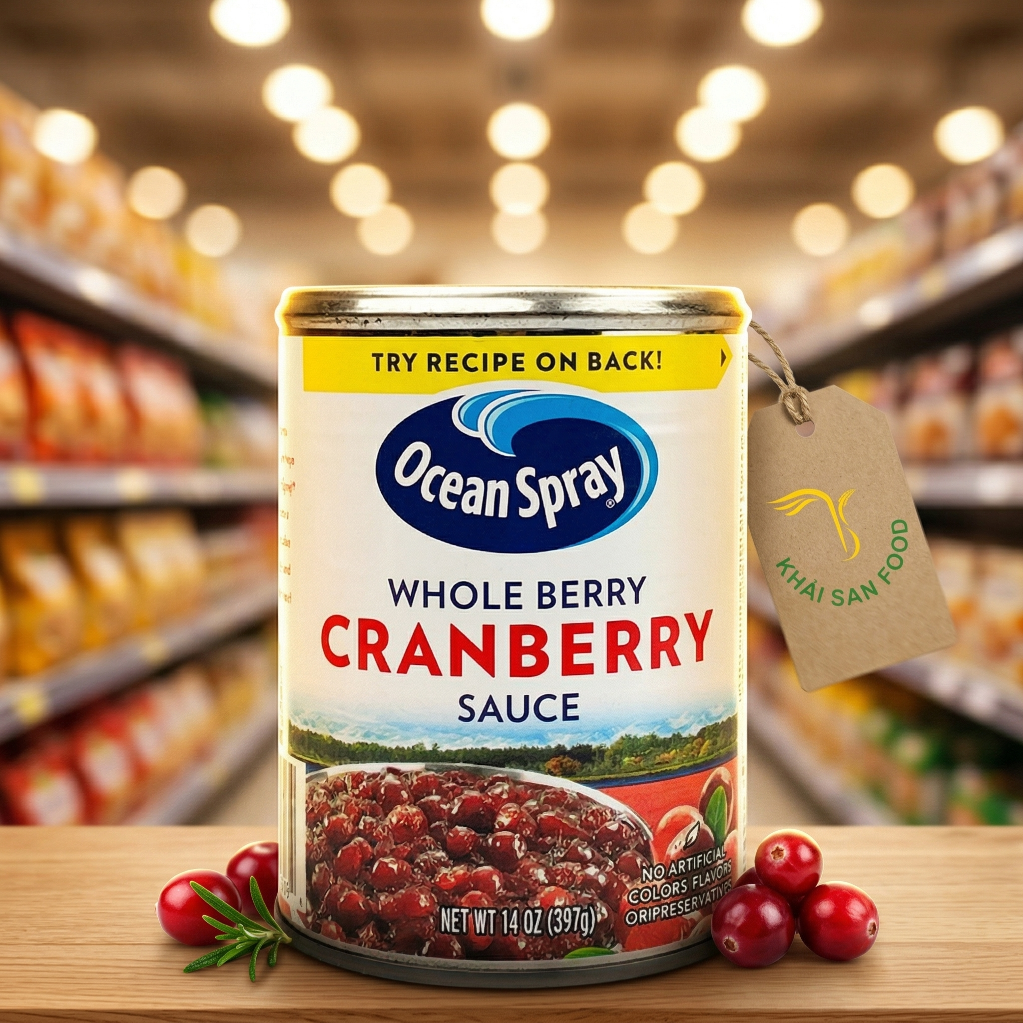 Sốt Ocean Spray Whole Berry Cranberry Sauce 397 gr