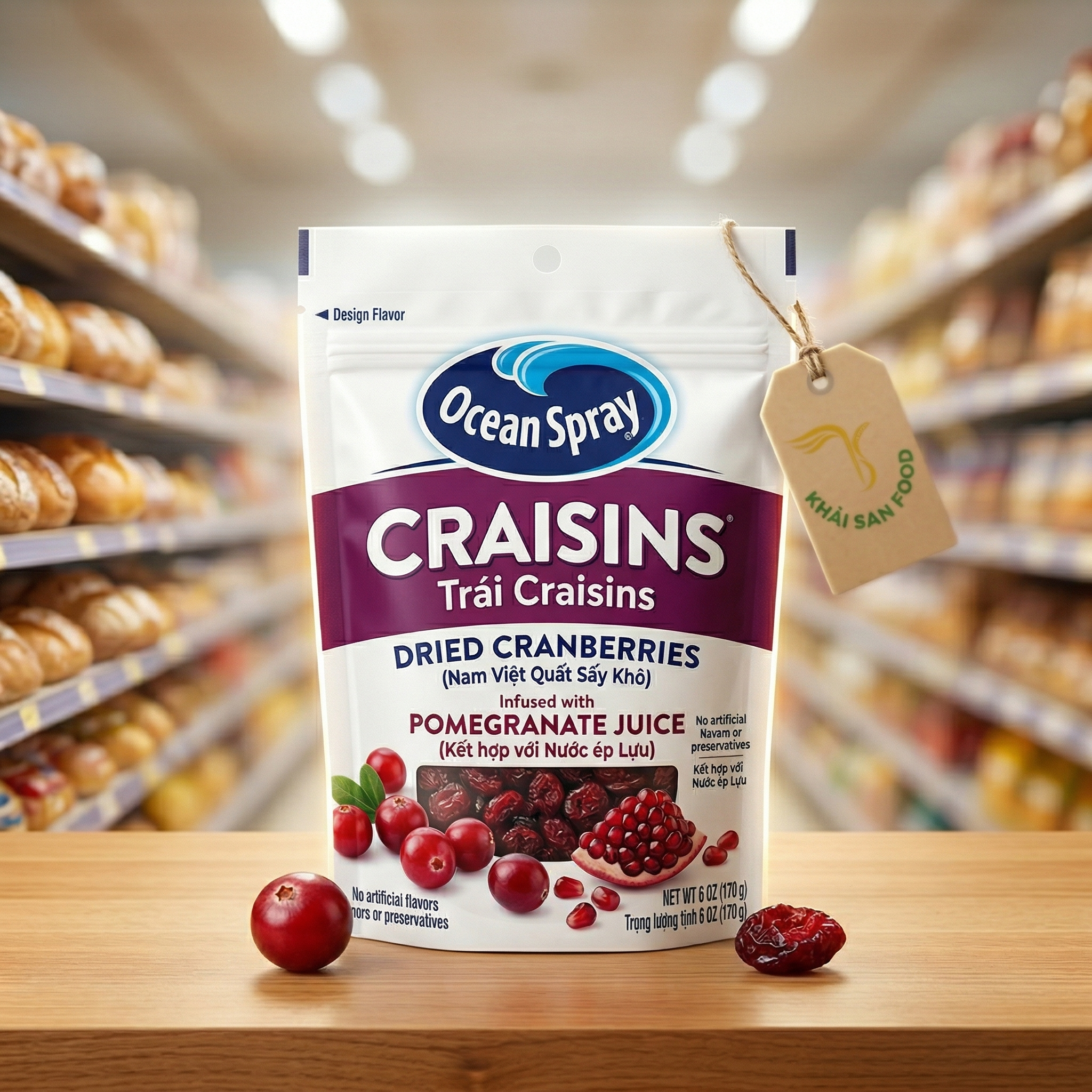 Trái Craisins Sweetened Dried Cranberries Pomegranate 6oz