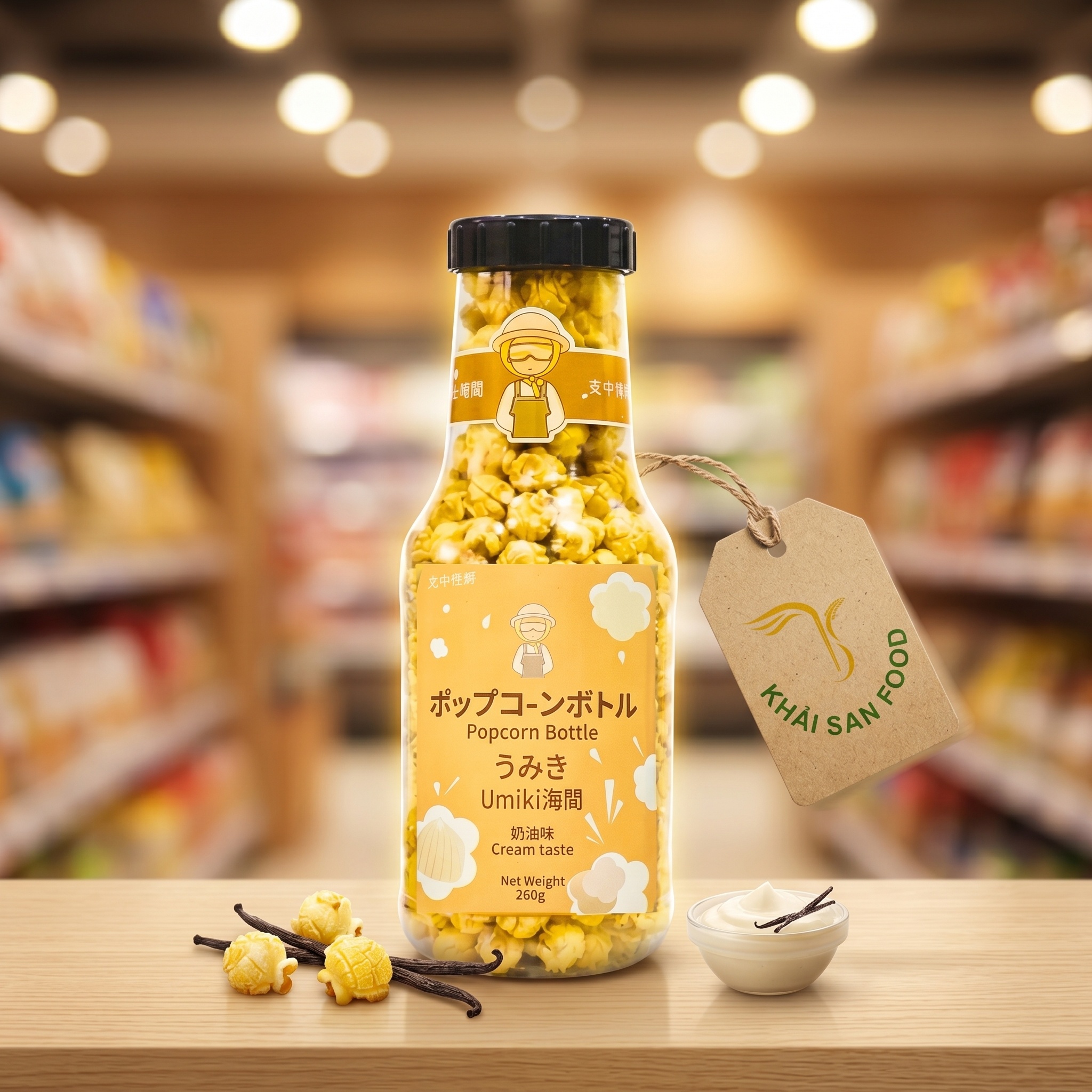 Bắp rang vị Kem - Umiki Popcorn ( Cream Flavour ) 260g