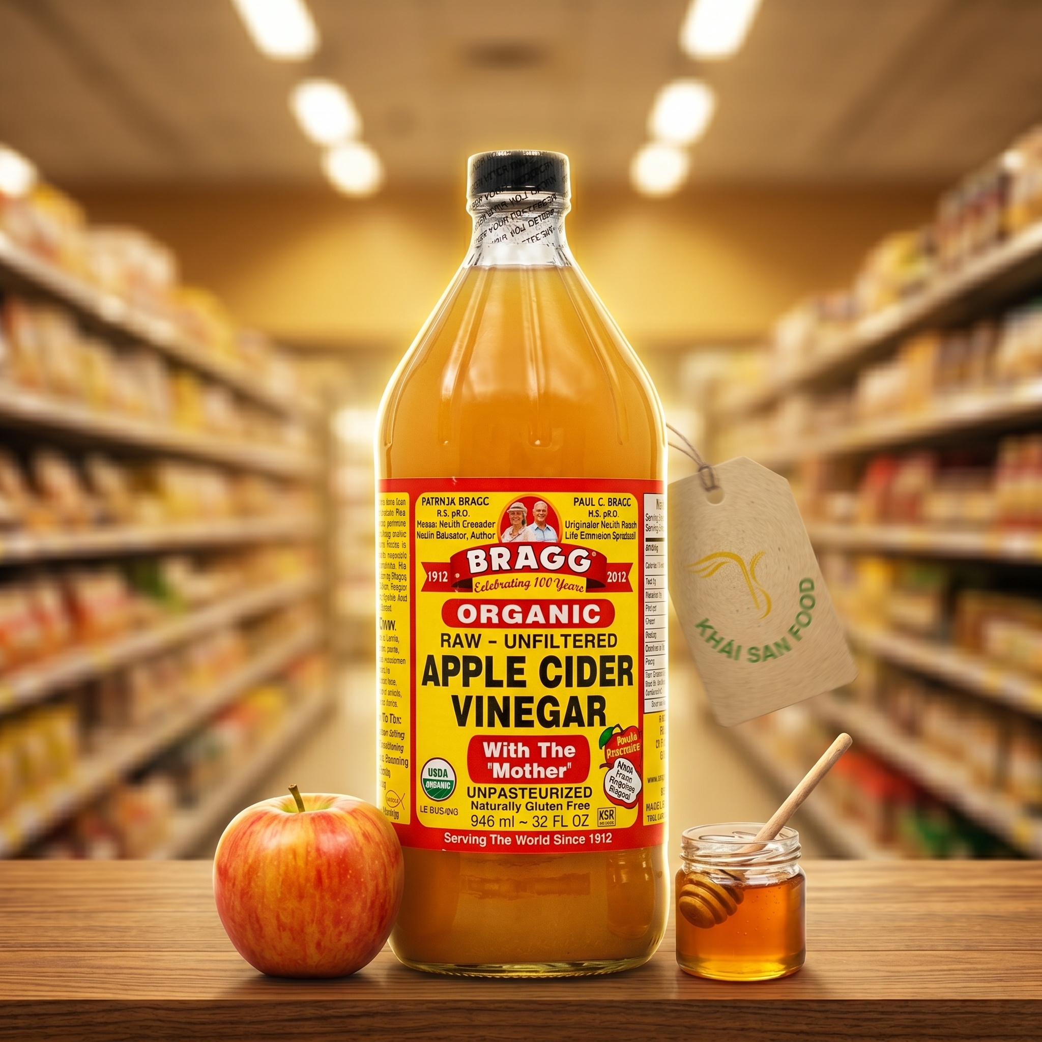 Dấm Táo - Bragg Organic Apple Cider Vinegar 946ml