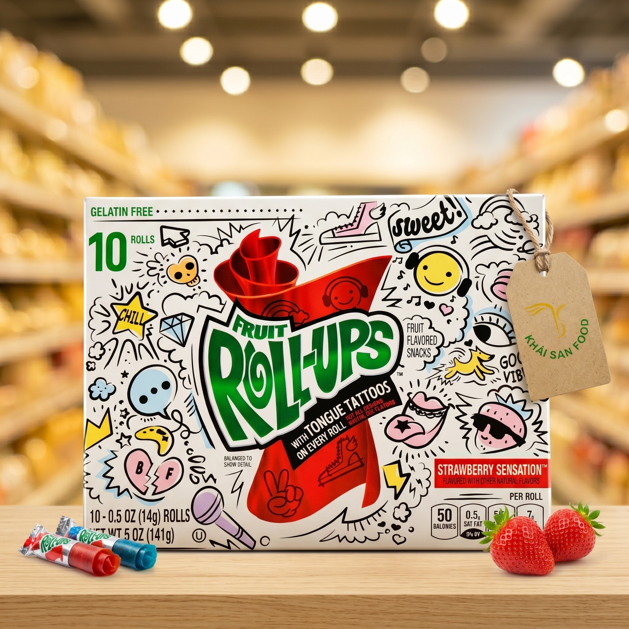 Kẹo Dẻo BC Fruit Rollups Variety (10x5 oz)