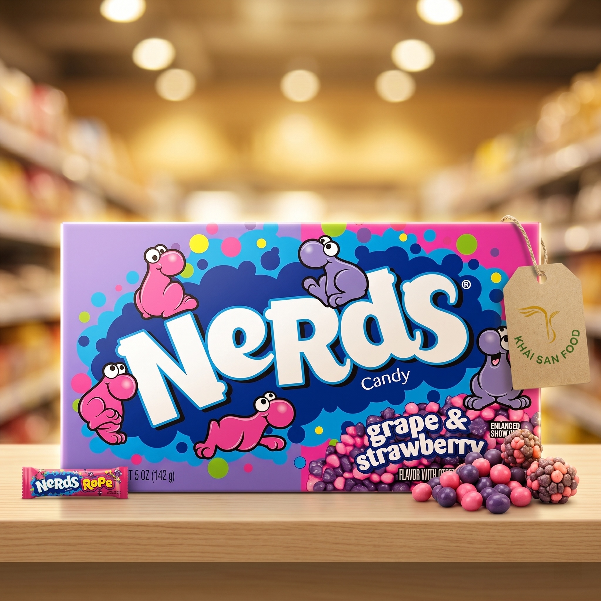 Kẹo Nerds Grape And Strawberry 141Gr
