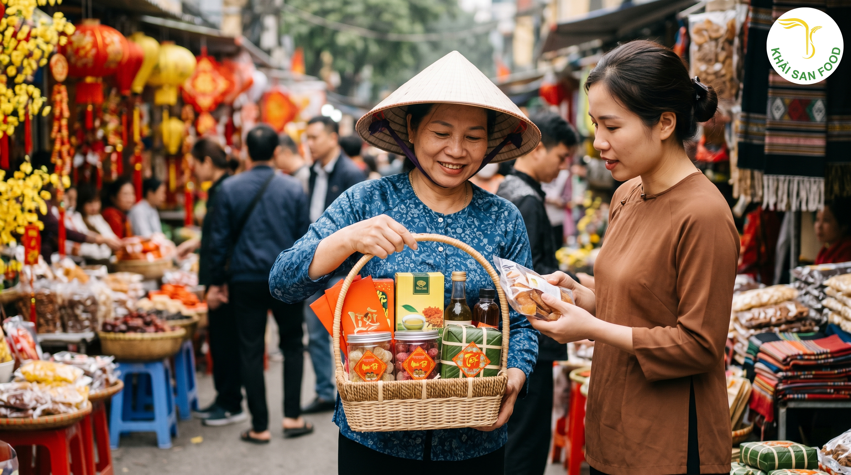 giỏ mây quà tết