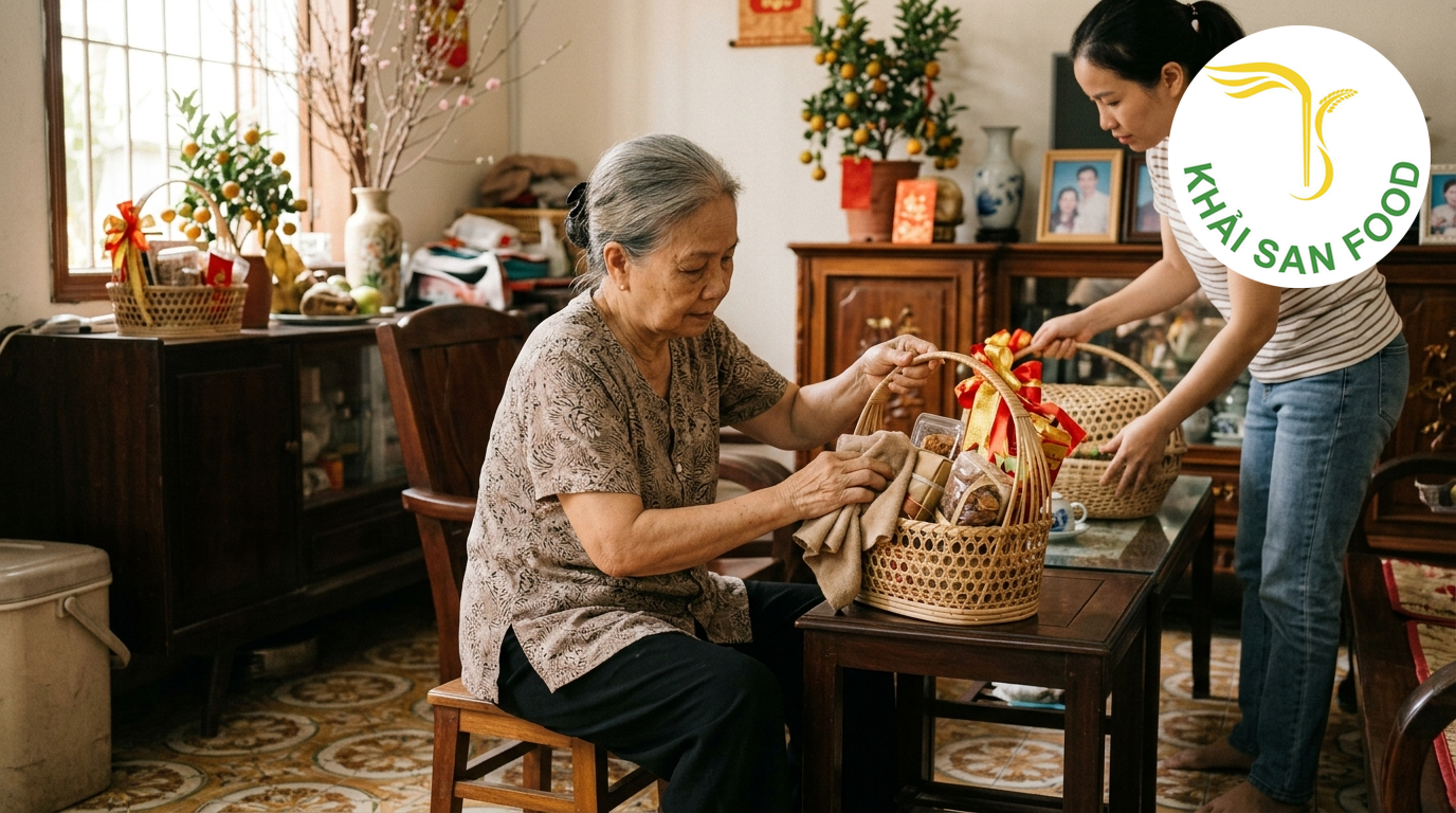 4. Cách bảo quản và trưng bày giỏ mây quà tết