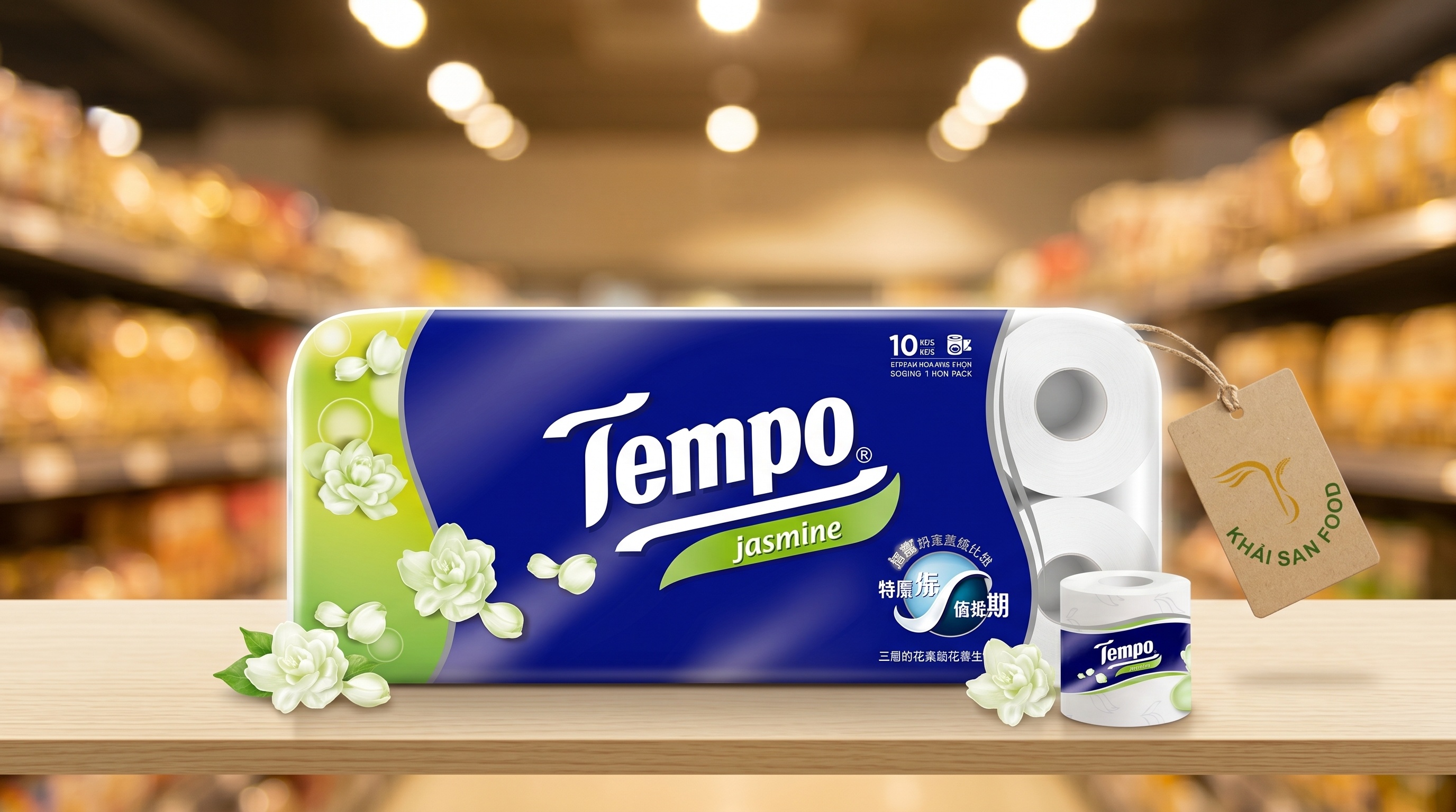 Giấy Vệ Sinh Tempo Hương Hoa Nhài 10 Cuộn