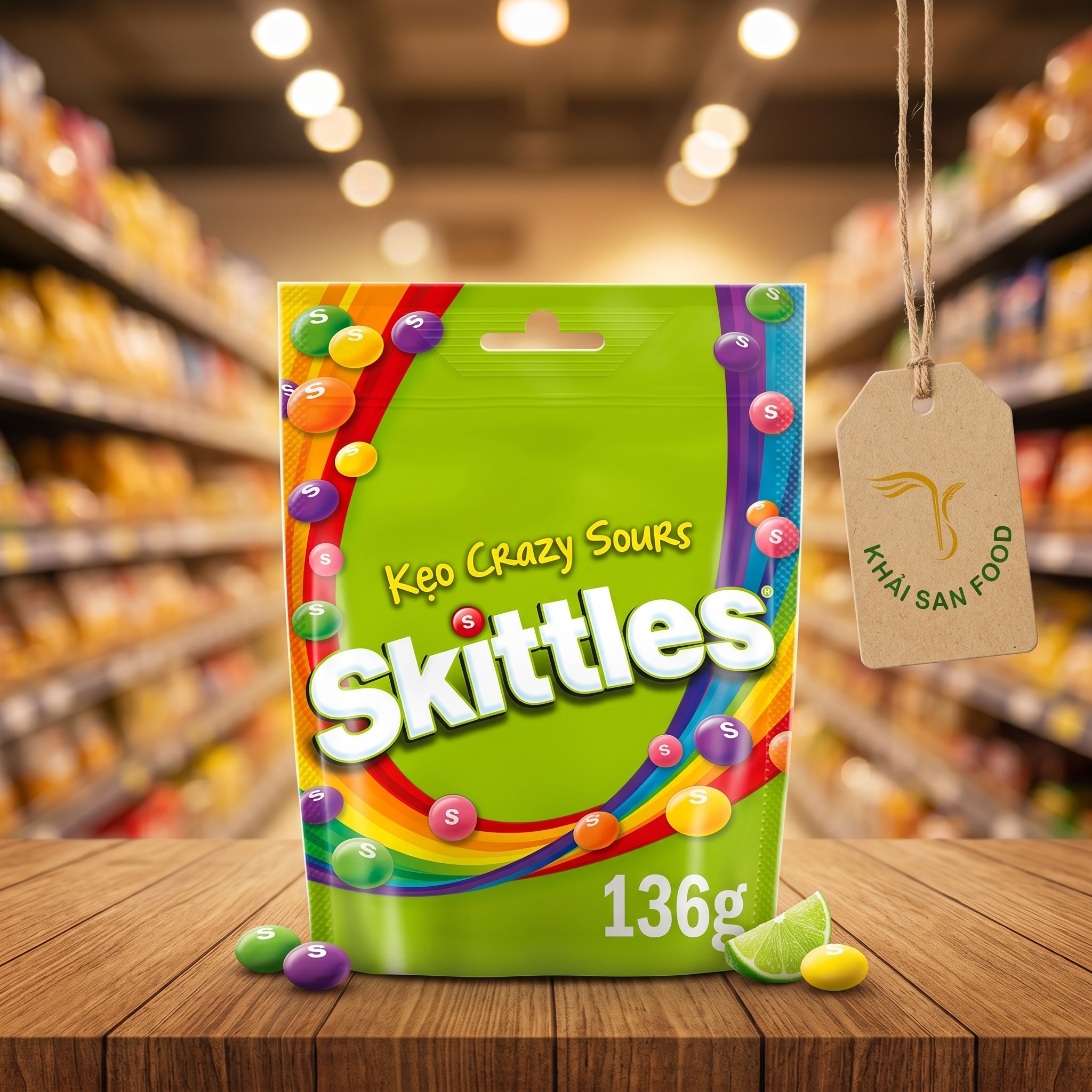 Kẹo Skittles Crazy Sour 136Gr