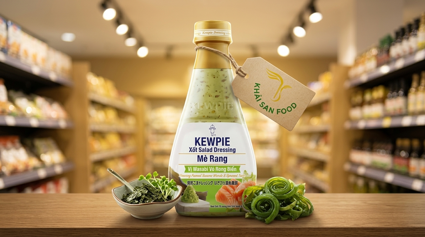 Xốt Kewpie Salad Dressing Vị Wasabi & Rong Biển 210Ml