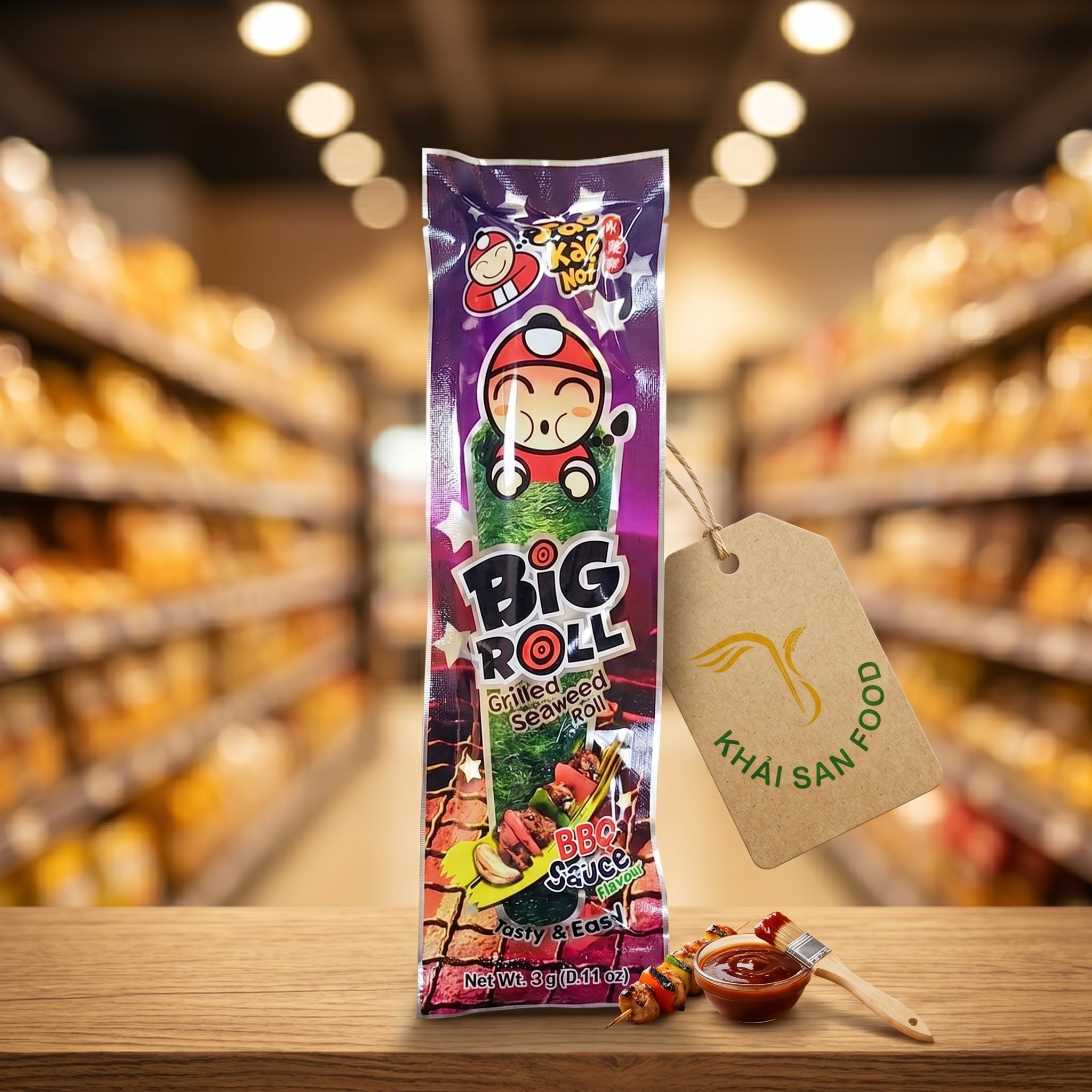 Rong Biển TKN Big Roll Vị BBQ 3g