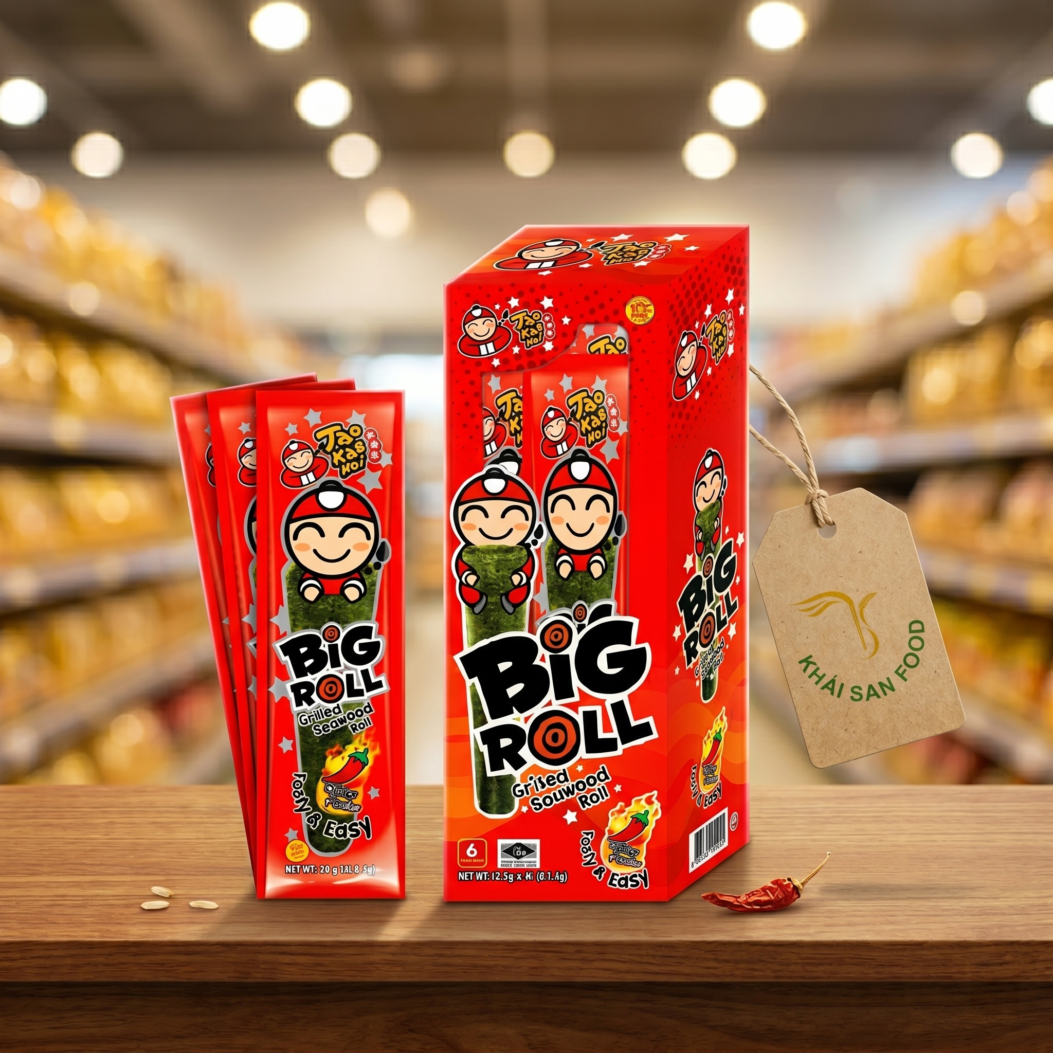 Rong Biển TKN Big Roll Vị Cay 3g (Hộp 6)