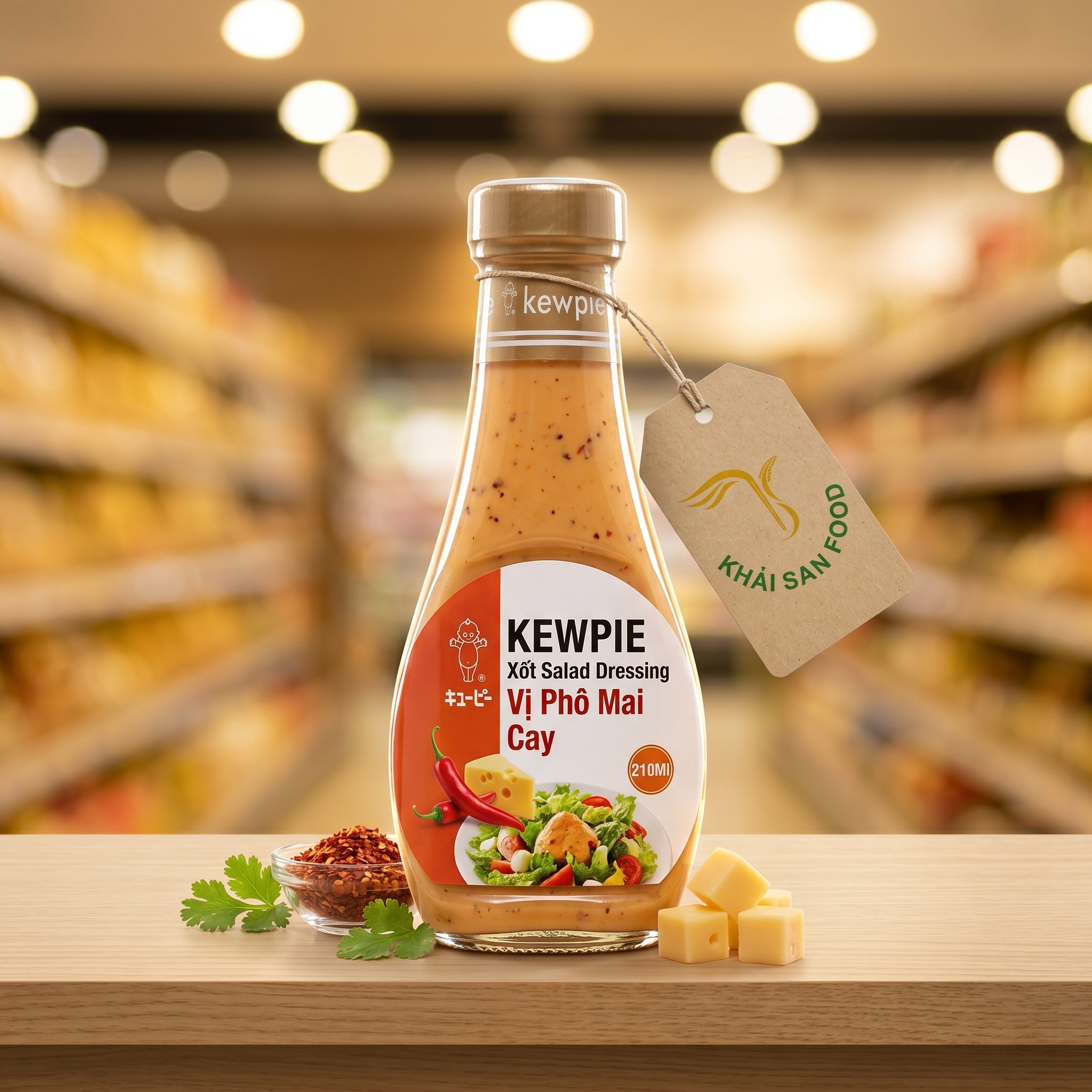 Xốt Kewpie Salad Dressing Vị Phô Mai Cay 210Ml