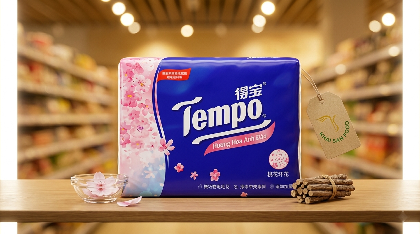 Khăn Giấy Gói Rút Tempo Hương Hoa Anh Đào Khăn Giấy Gói Rút Tempo Hương Hoa Anh Đào