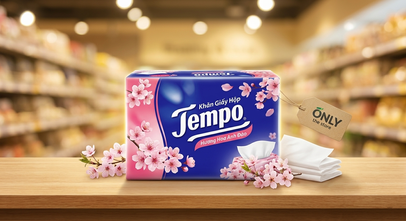 Khăn Giấy Hộp Tempo Hương Hoa Anh Đào Khăn Giấy Hộp Tempo Hương Hoa Anh Đào