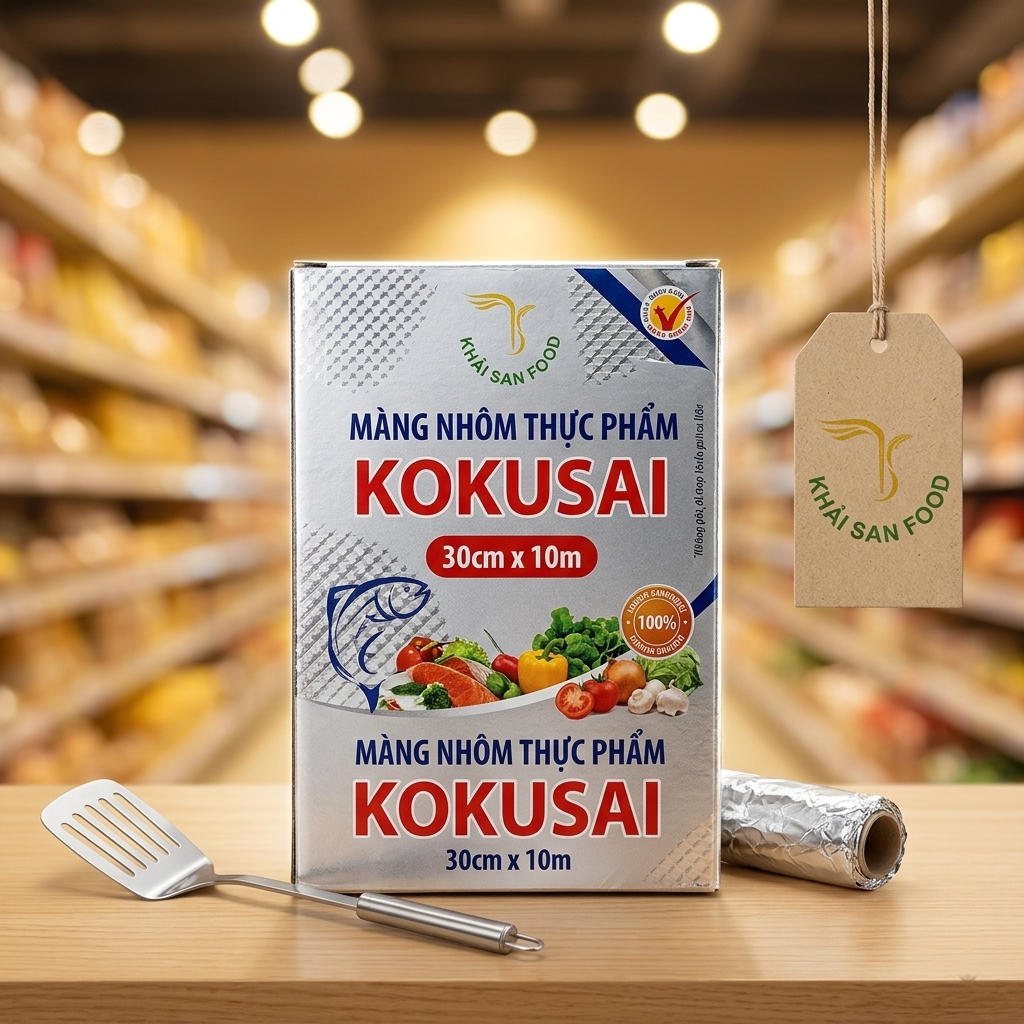 Màng Nhôm Thực Phẩm Kokusai 30cmx10m Màng Nhôm Thực Phẩm Kokusai 30cmx10m