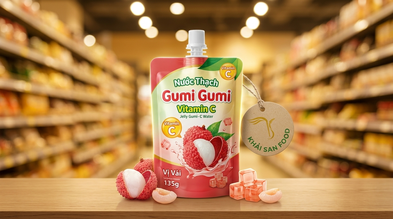 Nước Thạch Jelly Gumi Gumi Vitamin C Vị Vải 135g Nước Thạch Jelly Gumi Gumi Vitamin C Vị Vải 135g