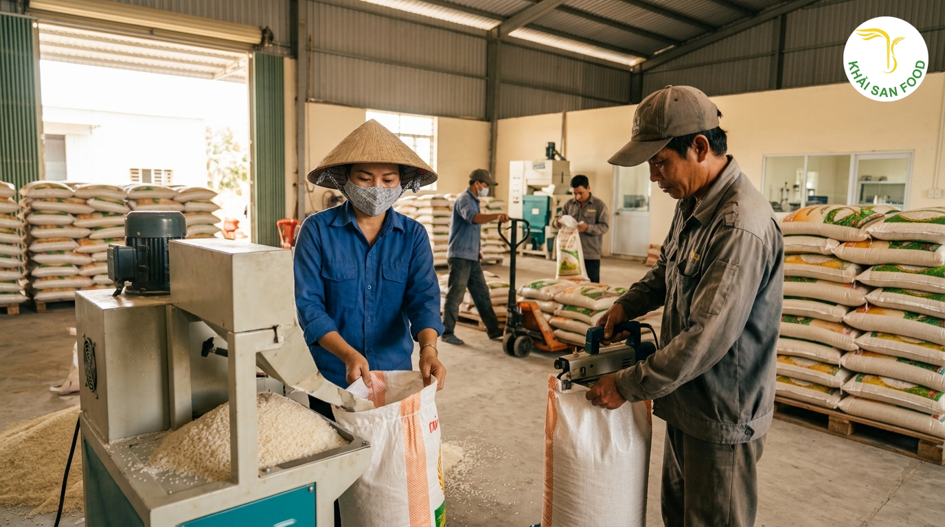 Quy Trình Đóng Gói Gạo Và Tiêu Chuẩn Bảo Quản Tối Ưu