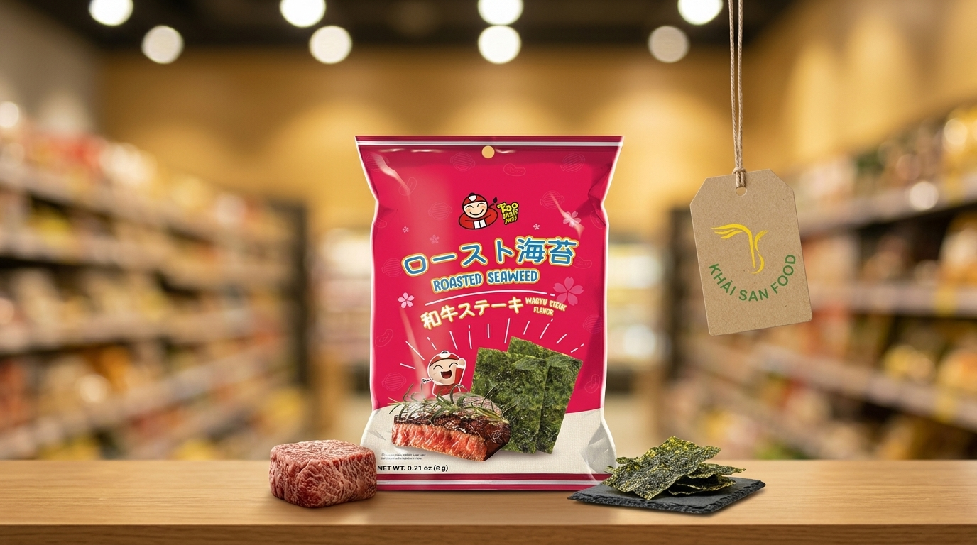 Snack Rong Biển TKN Seasoned Layer Vị Bít Tết Bò Wagyu 6G Snack Rong Biển TKN Seasoned Layer Vị Bít Tết Bò Wagyu 6G