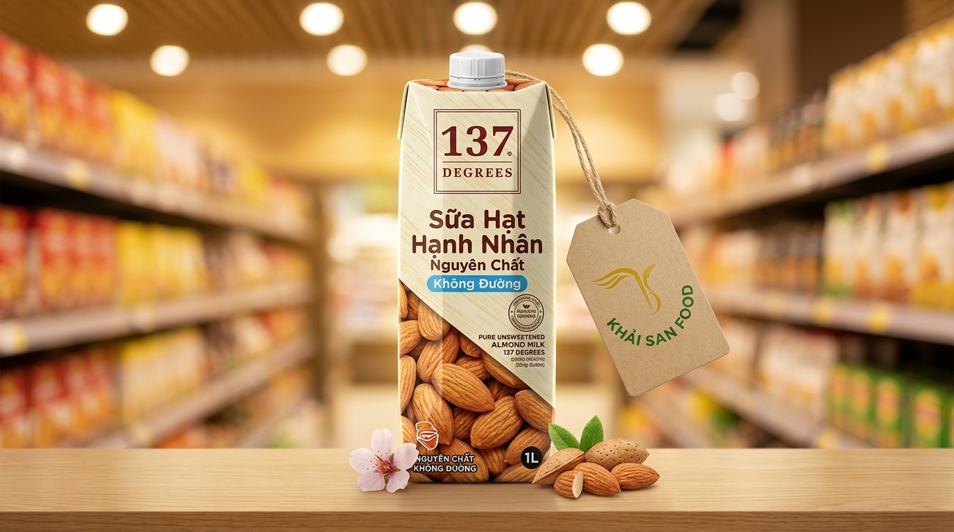 Sữa Hạt Hạnh Nhân Nguyên Chất Không Đường 137 DEGREES 1L Sữa Hạt Hạnh Nhân Nguyên Chất Không Đường 137 DEGREES 1L