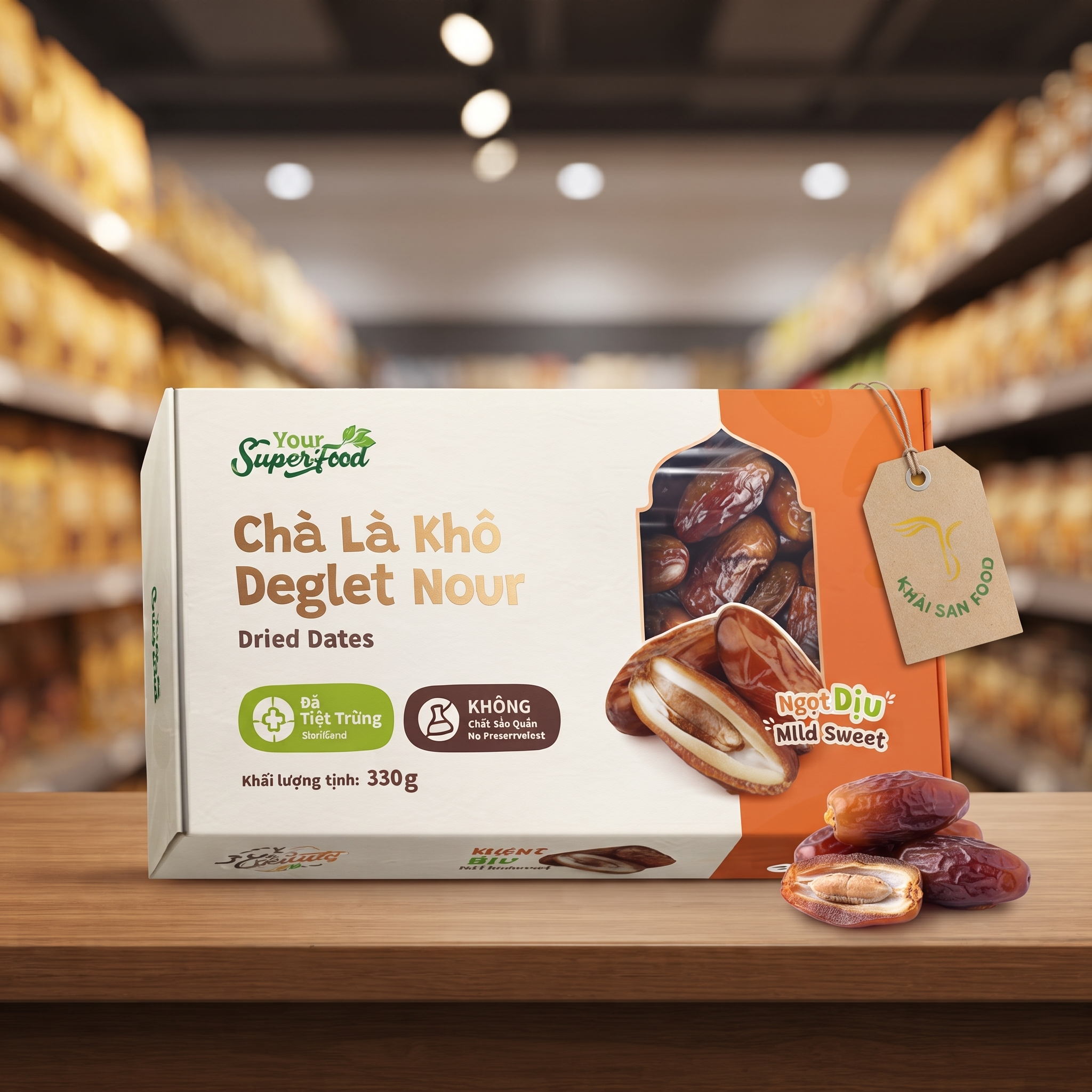 Chà Là Deglet Nour Rời Hộp 330G Chà Là Deglet Nour Rời Hộp 330G
