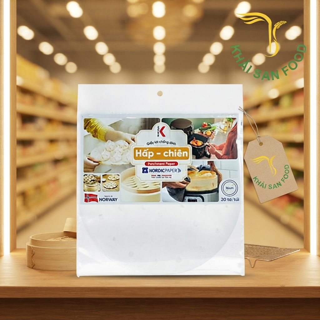 Giấy Lót Chống Dính Hấp Chiên Kokusai Không Lỗ 20cm 30 Tờ Giấy Lót Chống Dính Hấp Chiên Kokusai Không Lỗ 20cm 30 Tờ