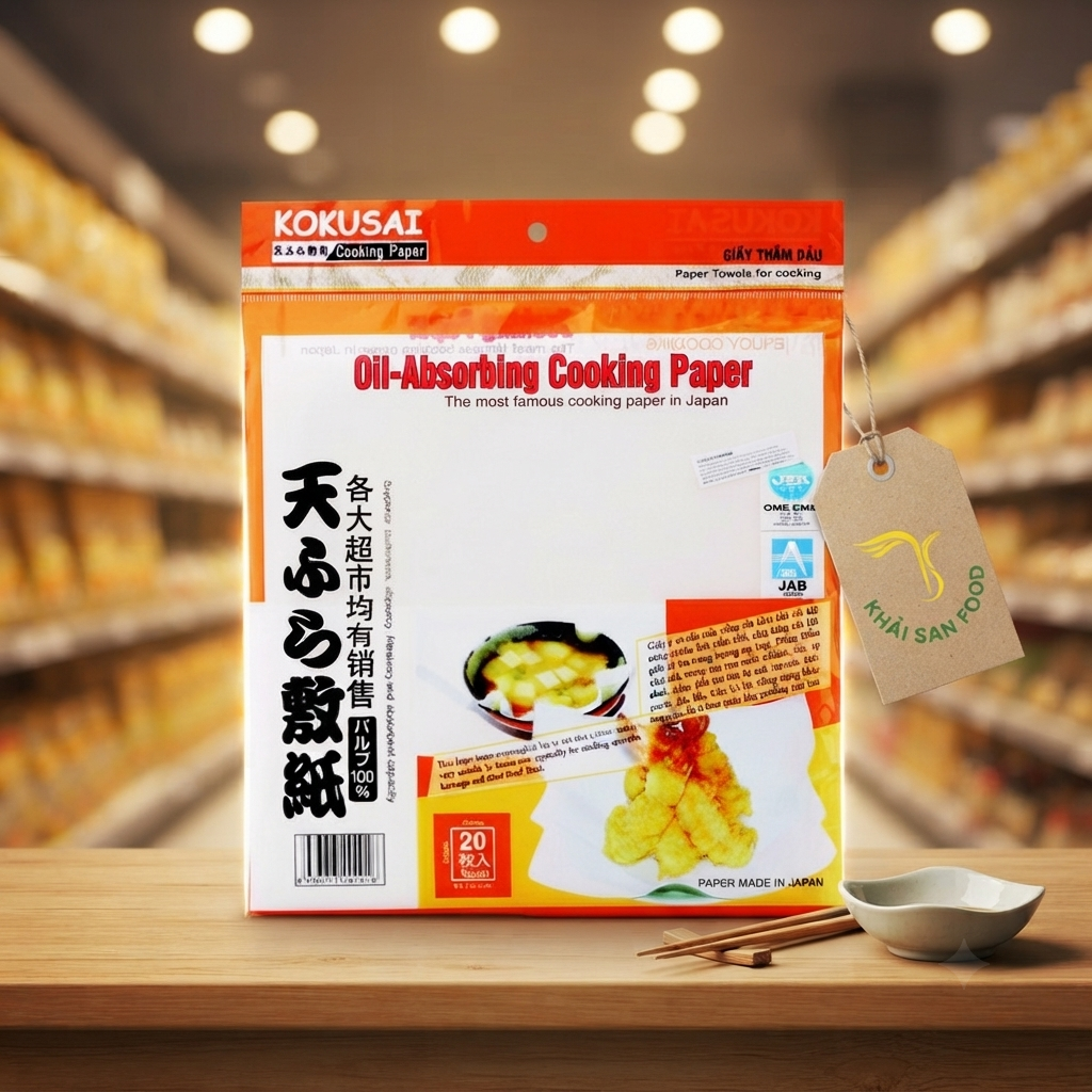 Giấy Thấm Dầu Thực Phẩm KOKUSAI Oil-Absorbing Cooking Paper 20 Tờ Giấy Thấm Dầu Thực Phẩm KOKUSAI Oil-Absorbing Cooking Paper 20 Tờ