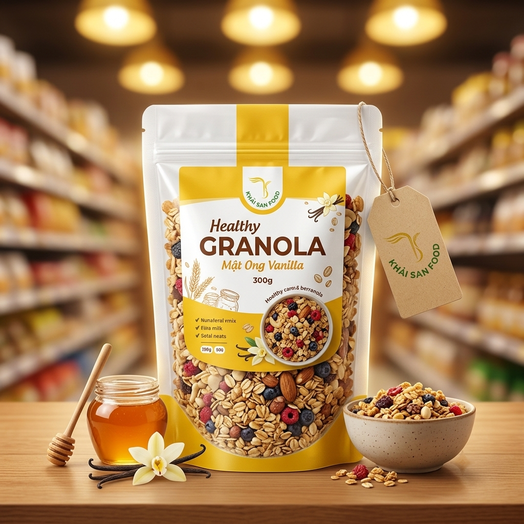 Healthy Granola Mật Ong Vanilla 300g