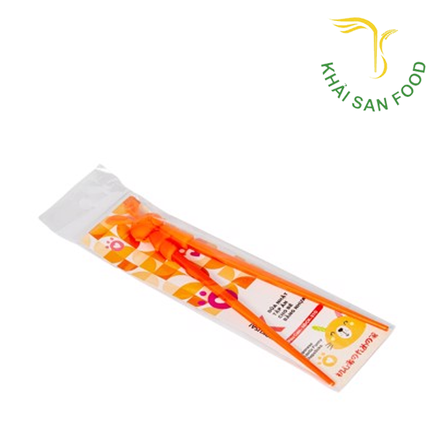 Đũa Nhật Tập Ăn Cho Bé Bằng Nhựa Kokusai Màu Cam - 31O