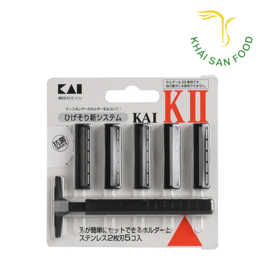 Set Dao Cạo Râu 2 Lưỡi Kép KAI ( 1 Thân 5 Lưỡi)