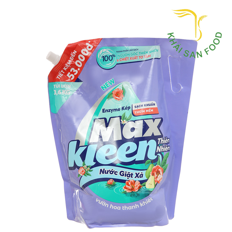 Maxkleen Nước Giặt Xả Thiên Nhiên Túi 3.6Kg