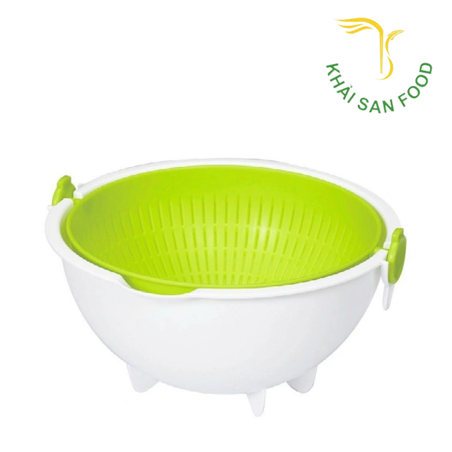 Set Chậu Rổ Xoay 180 Độ Kukobo (Màu Xanh Trắng )