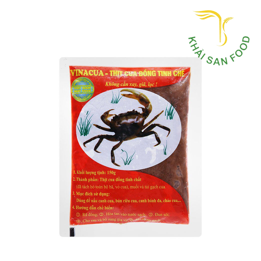 Vinacua - Thịt Cua Đồng Tinh Chế Túi 150g
