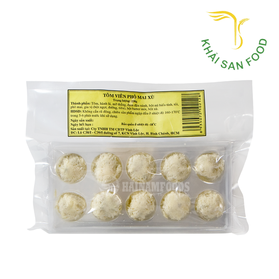 Hải Nam Tôm Viên Phô Mai Xù Khay 150g