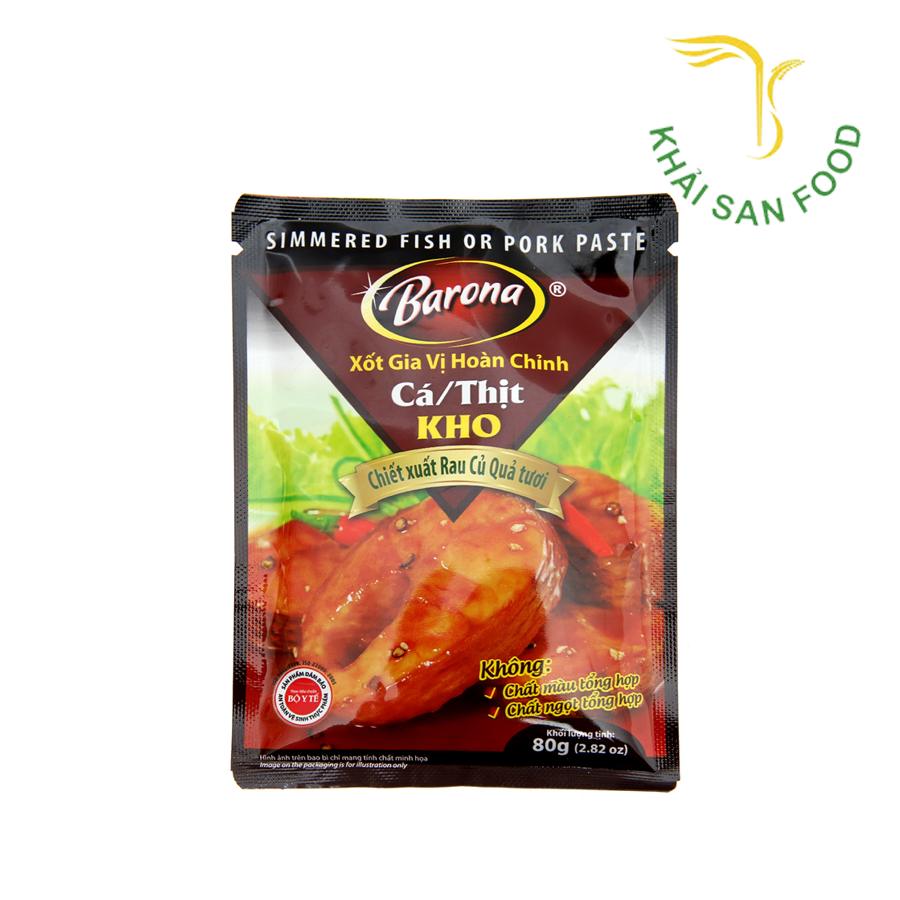 Xốt Gia Vị Hoàn Chỉnh Barona - Cá/Thịt Kho 80G