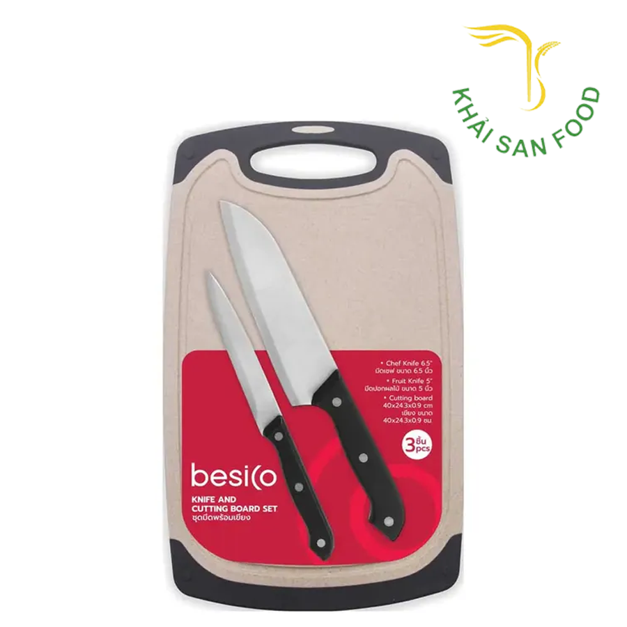 Bộ Dao Và Thớt Nhựa Besico