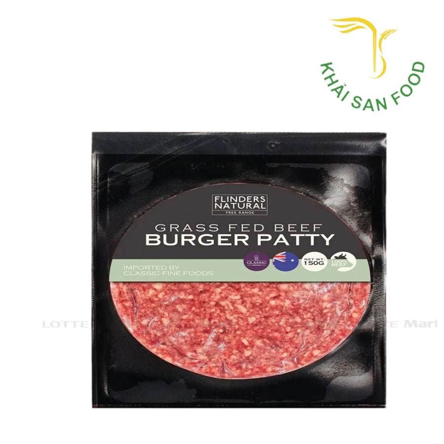 Thịt Bò Xay Đông Lạnh Flinders Natural Burger Patty 200G