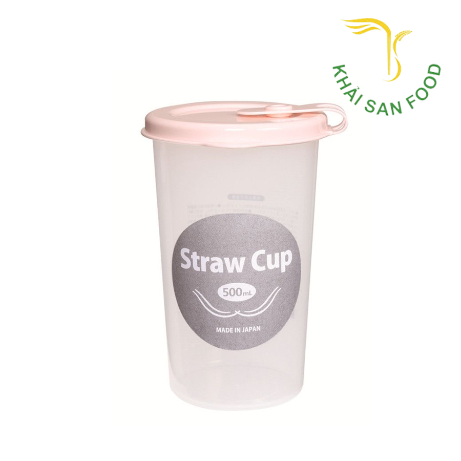 Cốc Uống Nước Có Lỗ Cắm Ống Hút 500ml Kokubo Màu Hồng
