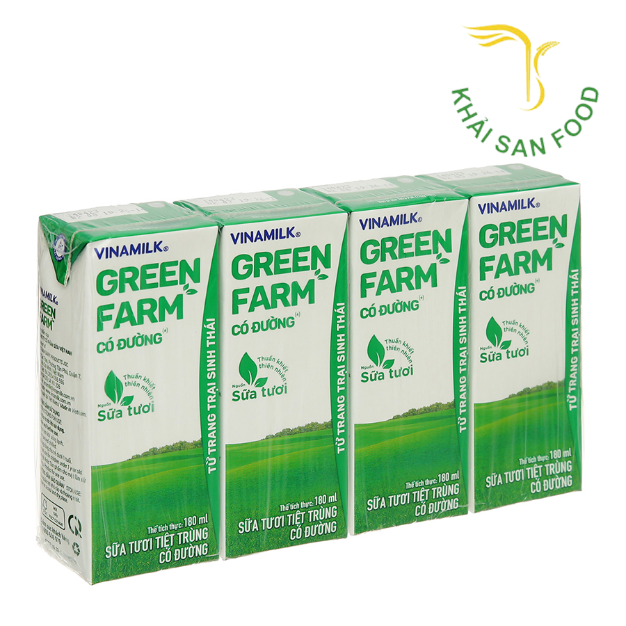 Sữa TTT Vinamilk Green Farm 100% 180Ml Có Đường)