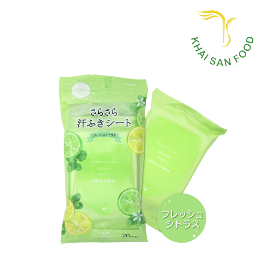 Set 20 Khăn Giấy Ướt Hương Cam Chanh