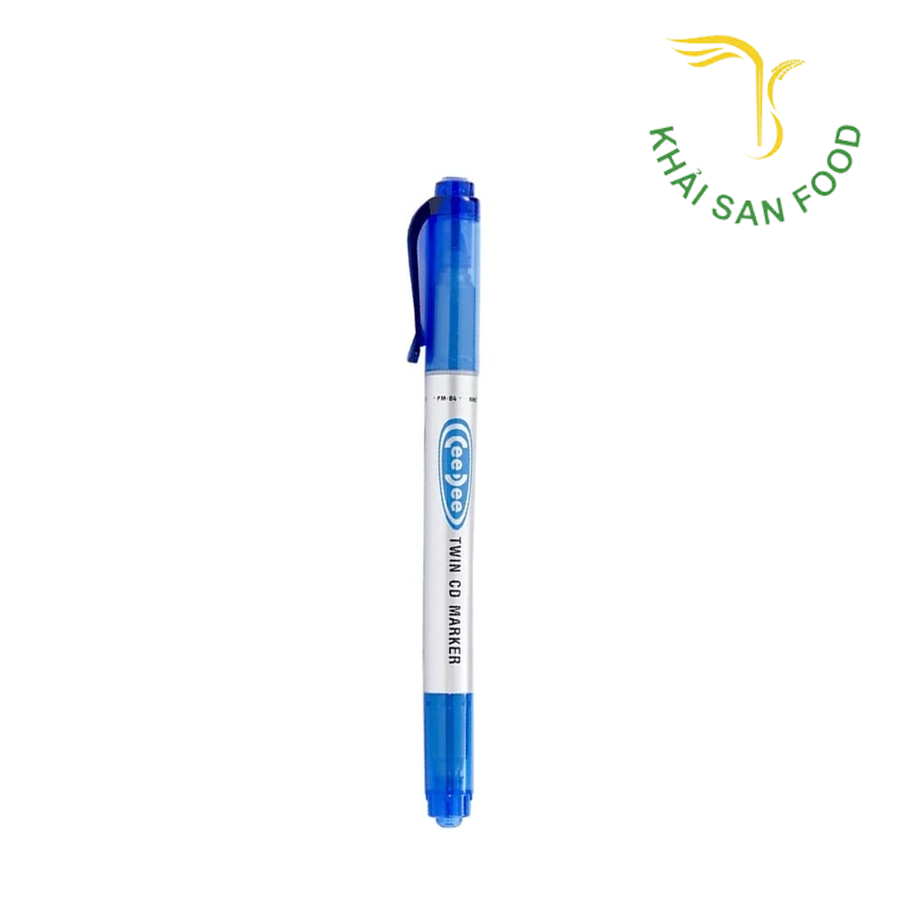 Bút Lông Dầu 2 Đầu Màu Xanh PM-04