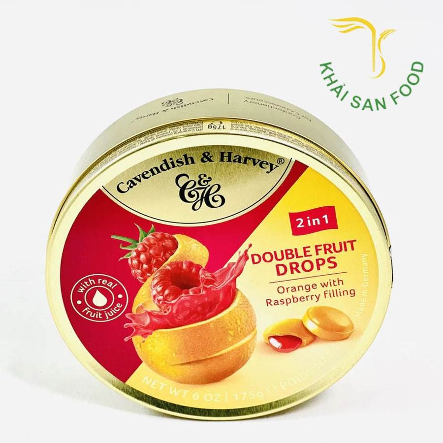 Kẹo C&H 175g DUO Orange Fill Raspberry